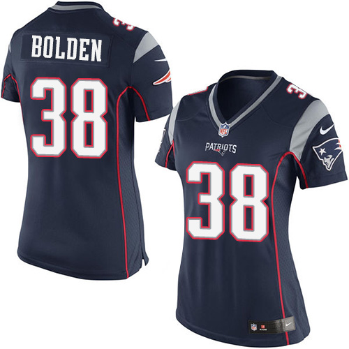 Women's Limited Brandon Bolden Nike Jersey Navy Blue Home - #38 NFL New England Patriots